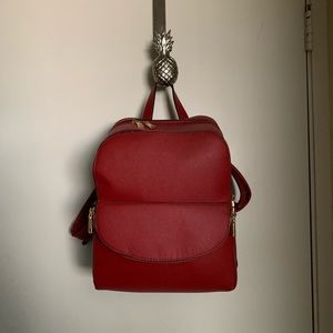 Red Leather Backpack